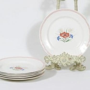 Arabia Kesä lautaset, 6 kpl, suunnittelija , pieni, siirtokuva