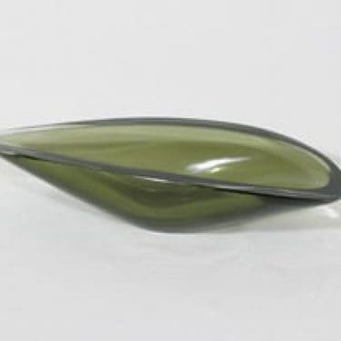 Nuutajärvi Pajunlehti taide-esine, signeerattu, suunnittelija Kaj Franck, signeerattu