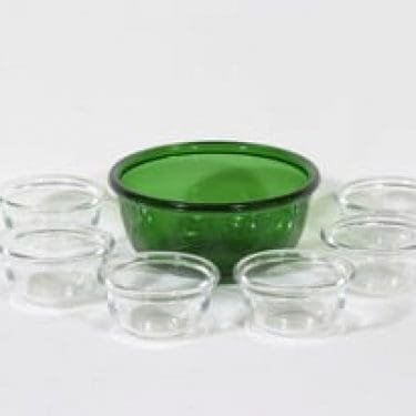 Nuutajärvi Luna kulho ja annoskulhot, eri värejä, 6 kpl, suunnittelija Kaj Franck,