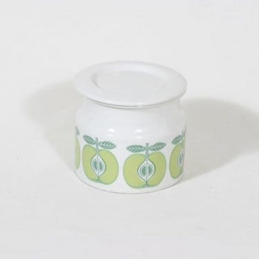 Arabia Pomona purnukka, omena, suunnittelija Raija Uosikkinen, omena, serikuva, retro