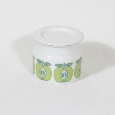 Arabia Pomona purnukka, omena, suunnittelija Raija Uosikkinen, omena, serikuva, retro