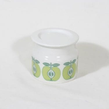 Arabia Pomona purnukka, omena, suunnittelija Raija Uosikkinen, omena, serikuva, retro