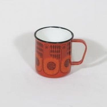 Finel muki, punainen, suunnittelija Raija Uosikkinen, serikuva