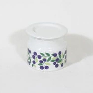 Arabia Pomona purnukka, mustikka, suunnittelija Raija Uosikkinen, mustikka, serikuva