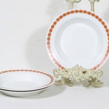 Arabia FC lautaset, syvä, 3 kpl, suunnittelija , syvä, serikuva, retro