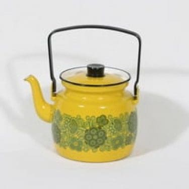 Finel Primavera kahvipannu, keltainen, suunnittelija Raija Uosikkinen, suuri, serikuva