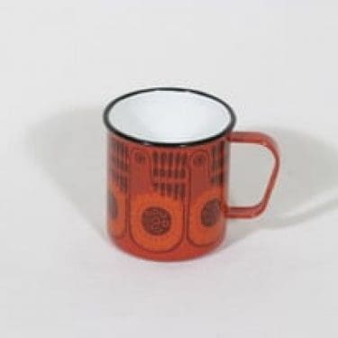 Finel muki, punainen, suunnittelija Raija Uosikkinen, serikuva