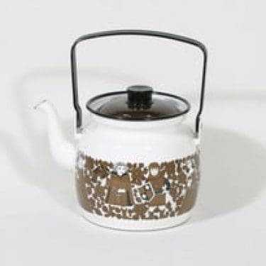 Finel Ritari kahvipannu, ruskea, suunnittelija Raija Uosikkinen, suuri, serikuva