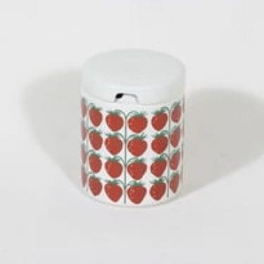 Arabia Pomona hillotölkki, mansikka, suunnittelija Raija Uosikkinen, mansikka, 44.5 cl, serikuva, retro