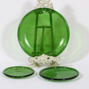 Nuutajärvi Luna lautaset, vihreä, 3 kpl, suunnittelija Kaj Franck, eri kokoja