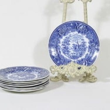 Arabia Maisema lautaset, 8 kpl, suunnittelija , pieni, kuparipainokoriste