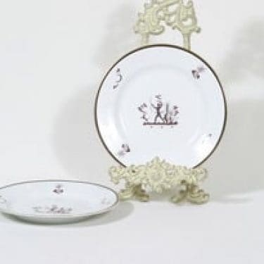 Arabia Diana lautaset, matala, 2 kpl, suunnittelija Einar Forseth, matala, pieni, siirtokuva, art deco