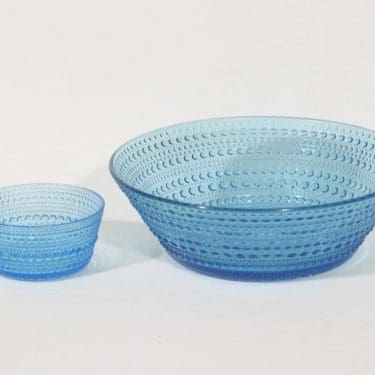 Nuutajärvi Kastehelmi kulhot, turkoosi, 2 kpl, suunnittelija Oiva Toikka,