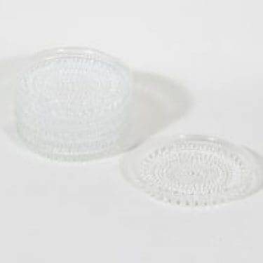 Nuutajärvi Kastehelmi lautaset, kirkas, 6 kpl, suunnittelija Oiva Toikka, pieni