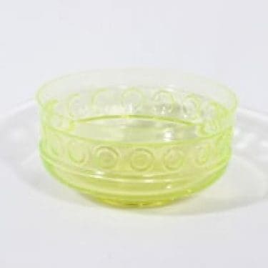 Riihimäen lasi Kehrä kulho, keltainen, suunnittelija Tamara Aladin,