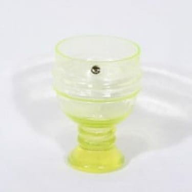 Riihimäen lasi Sulttaani malja, keltainen, suunnittelija Nanny Still,