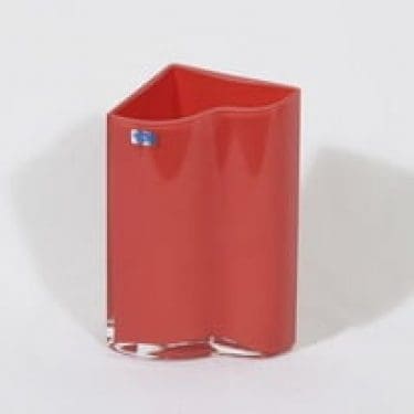 Nuutajärvi Sonetti maljakko, punainen, suunnittelija Kerttu Nurminen,