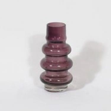 Riihimäen lasi 1467 maljakko, lila, suunnittelija Tamara Aladin,