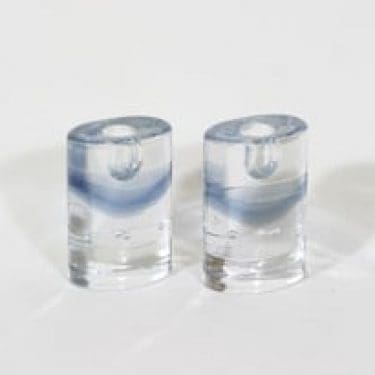 Iittala Arktia kynttilänjalat, sininen|kirkas, 2 kpl, suunnittelija Timo Sarpaneva,