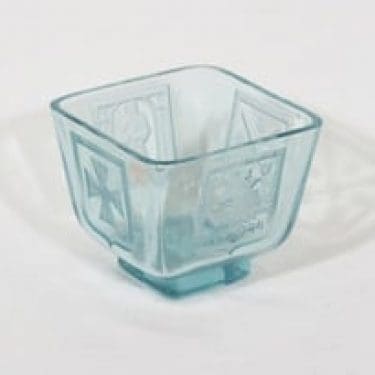 Riihimäen lasi Motti-malja malja, turkoosi, suunnittelija ,