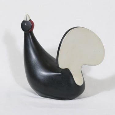 Arabia lintufiguuri, musta, suunnittelija Lillemor Mannerheim-Klingspor, suuri