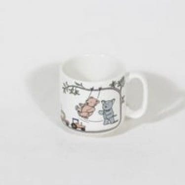 Arabia Pieni ratsastaja lasten muki, suunnittelija Kirsti Brandt, serikuva