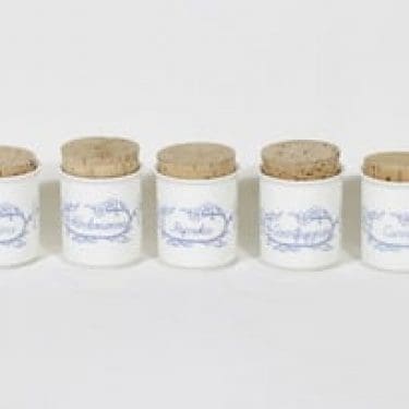 Arabia Sininen keittiö maustepurkit, 5 kpl, suunnittelija ,