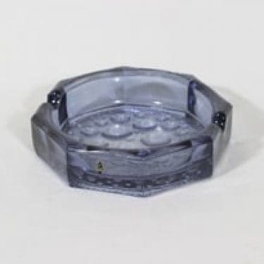 Riihimäen lasi Stella Polaris tuhka-astia, siniharmaa, suunnittelija Nanny Still,