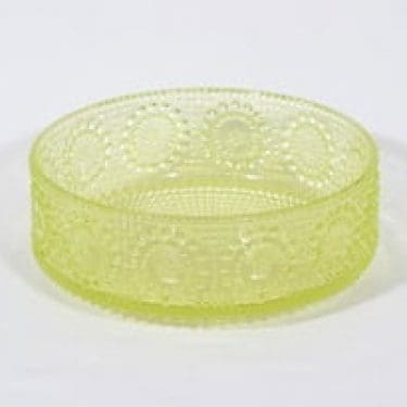 Riihimäen lasi Grapponia kulho, keltainen, suunnittelija Nanny Still,