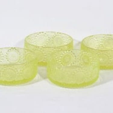 Riihimäen lasi Grapponia annosmaljat, keltainen, 4 kpl, suunnittelija Nanny Still,