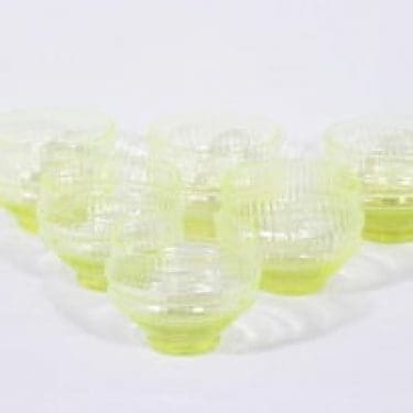 Riihimäen lasi Sulttaani jälkiruokakulhot, keltainen, 6 kpl, suunnittelija Nanny Still,