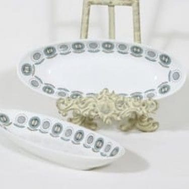 Arabia Olivia vadit, 2 kpl, suunnittelija Raija Uosikkinen, pieni, soikea, serikuva