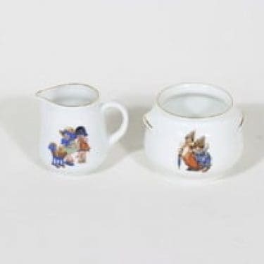 Arabia RL lasten sokerikko ja kermakko, siirtokuva, suunnittelija , siirtokuva, nimetön koriste