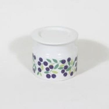 Arabia Pomona purnukka, mustikka, suunnittelija Raija Uosikkinen, mustikka, serikuva