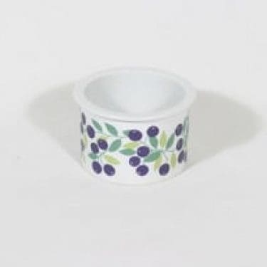 Arabia Pomona purnukka, mustikka, suunnittelija Raija Uosikkinen, mustikka, serikuva