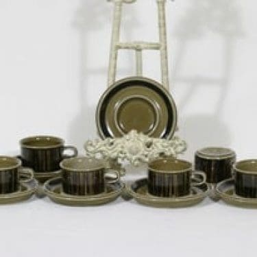 Arabia Kosmos mokkakupit, 6 kpl, suunnittelija Gunvor Olin-Grönqvist, puhalluskoriste, retro