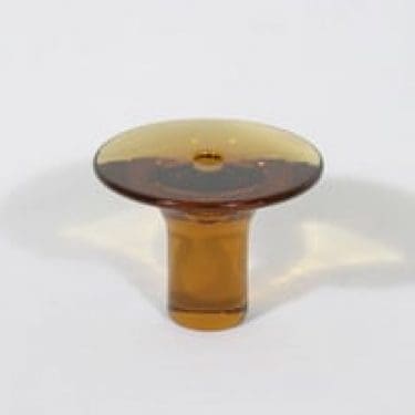 Riihimäen lasi Ambra kynttilänjalka, signeerattu, suunnittelija Nanny Still, signeerattu