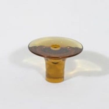 Riihimäen lasi Ambra kynttilänjalka, signeerattu, suunnittelija Nanny Still, signeerattu