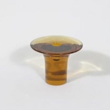 Riihimäen lasi Ambra kynttilänjalka, signeerattu, suunnittelija Nanny Still, signeerattu