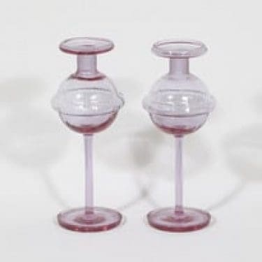 Riihimäen lasi Sulttaani kynttilänjalat, ametisti, 2 kpl, suunnittelija Nanny Still,