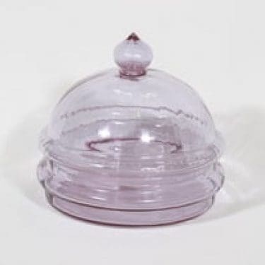 Riihimäen lasi Sulttaani juustokupu/ kaviaariastia, ametisti, suunnittelija Nanny Still,