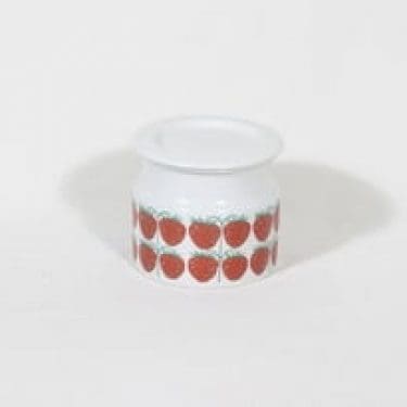 Arabia Pomona purnukka, mansikka, suunnittelija Raija Uosikkinen, mansikka, serikuva, retro