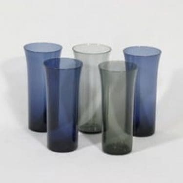 Nuutajärvi Trumpetti lasit, eri värejä, 5 kpl, suunnittelija Kaj Franck,