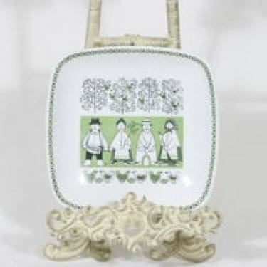 Arabia AL 1 koristelautanen, Oy Ab Kymarno, suunnittelija Raija Uosikkinen, Oy Ab Kymarno, serikuva, tilattu koriste