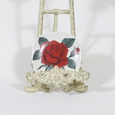 Arabia Rosa koristelautanen, Rosa Baccara, suunnittelija Esteri Tomula, Rosa Baccara, pieni, serikuva