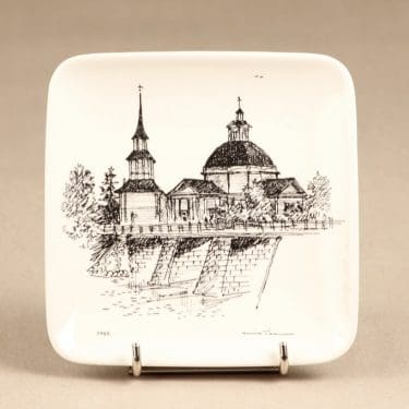 Arabia Partiolautanen koristelaatta, Lapuan tuomiokirkko, suunnittelija Henrik Tikkanen, Lapuan tuomiokirkko, pieni, serikuva