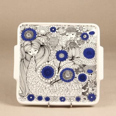 Arabia Pastoraali tarjotin, sininen, suunnittelija Esteri Tomula, satuaihe, serikuva