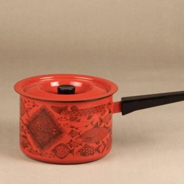 Finel Neptun kasari, punainen, suunnittelija Esteri Tomula, serikuva