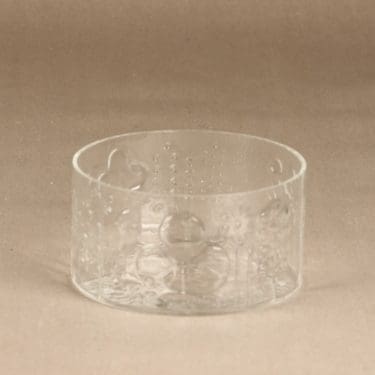 Nuutajärvi Flora kulho. kirkas, pieni, suunnittelija Oiva Toikka, pieni