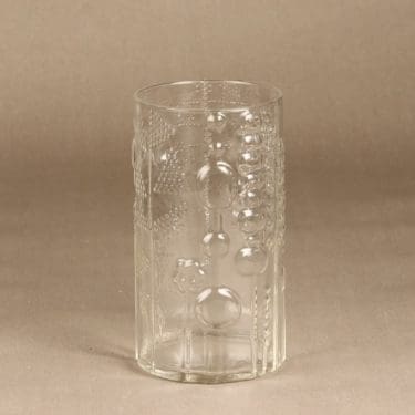 Nuutajärvi Flora maljakko, kirkas, suunnittelija Oiva Toikka,